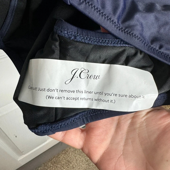 J.CREW NWT Ruched Square Neckline Navy One Piece Bathing Suit Size 22 - Picture 11 of 11